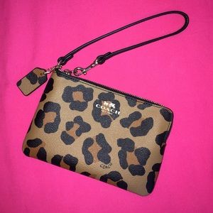 Coach Cheetah Print Wristlet/Wallet